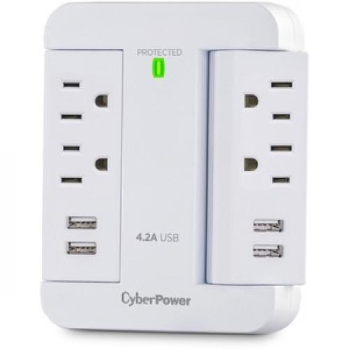CyberPower P4WSU Home Office 4   Outlet Surge With 900 J Left/500