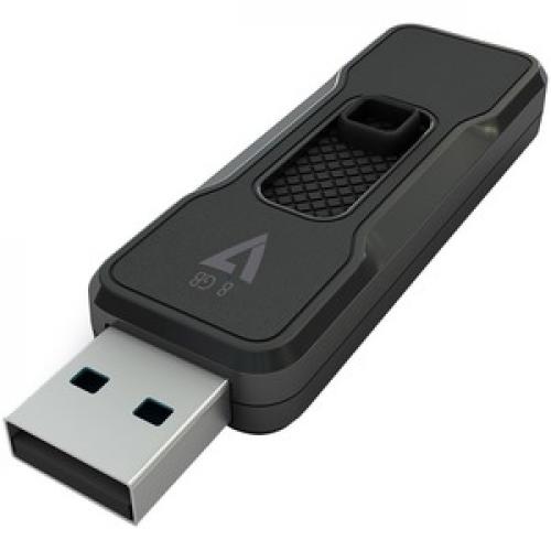 V7 8GB USB 2.0 Flash Drive   With Retractable USB Connector Left/500