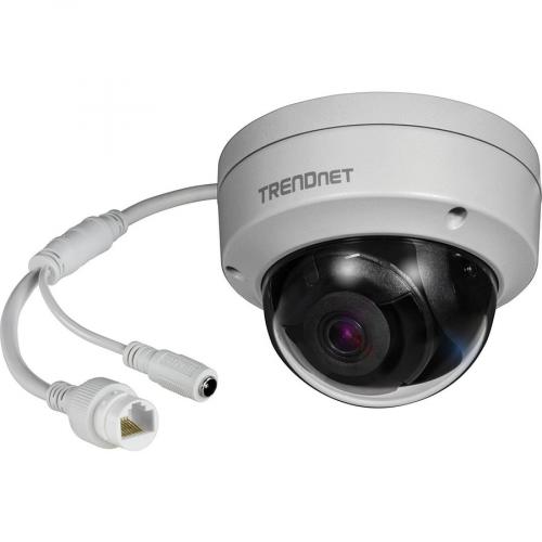 TRENDnet Indoor Outdoor 8MP 4K H.265 120dB WDR PoE Dome Network Camera, IP67 Weather Rated Housing, SmartCovert IR Night Vision Up To 30m (98 Ft.), MicroSD Card Slot, White, TV IP1319PI Left/500