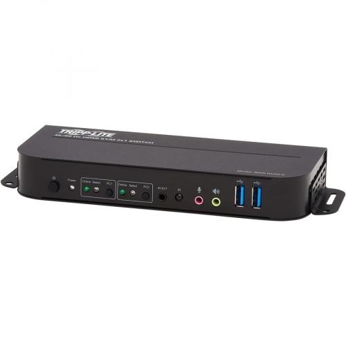 Tripp Lite By Eaton 2 Port HDMI/USB KVM Switch   4K 60 Hz, HDR, HDCP 2.2, IR, USB Sharing, USB 3.0 Cables Left/500