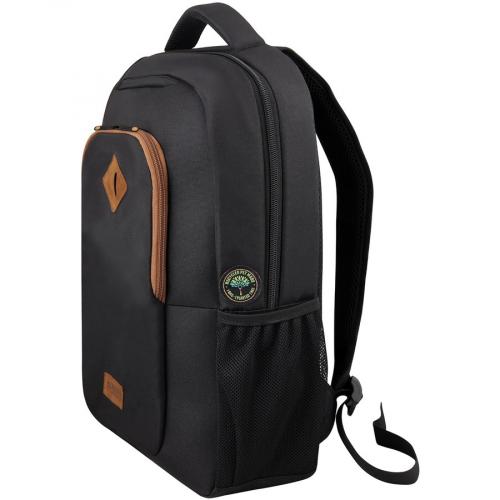 Urban Factory Eco Friendly Backpack Black   For 15.6" Notebook   For 10.5" Tablet   Made With Recycled PET   Padded Shoulder Straps   Innovative, Solid And Trendy Design Left/500