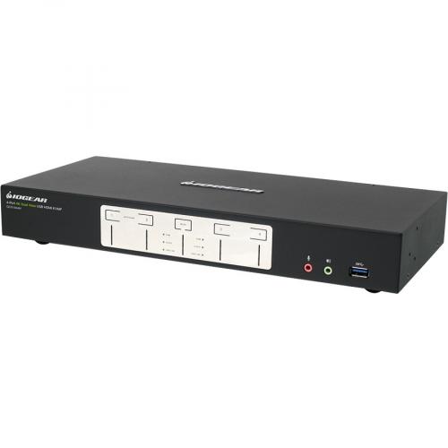 IOGEAR 4-Port 4K Dual View KVMP Switch with HDMI Connection, USB 3.0 Hub  and Audio
