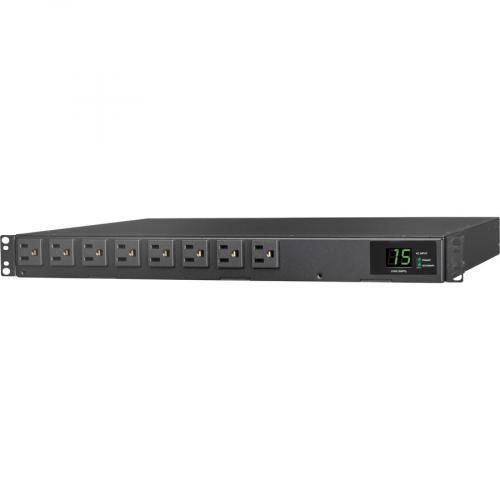 Tripp Lite By Eaton 1.44kW 120V Single Phase ATS/Local Metered PDU   8 NEMA 5 15R Outlets, Dual 5 15P Inputs, 12 Ft. Cords, 1U, TAA Left/500