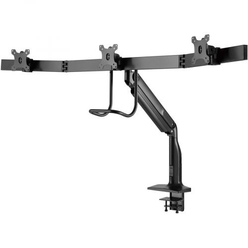 Tripp Lite By Eaton Safe IT Precision Placement Triple Display Desk Clamp/Grommet With Premium Gas Spring Arm And Antimicrobial Tape For 17" To 32" Displays Left/500