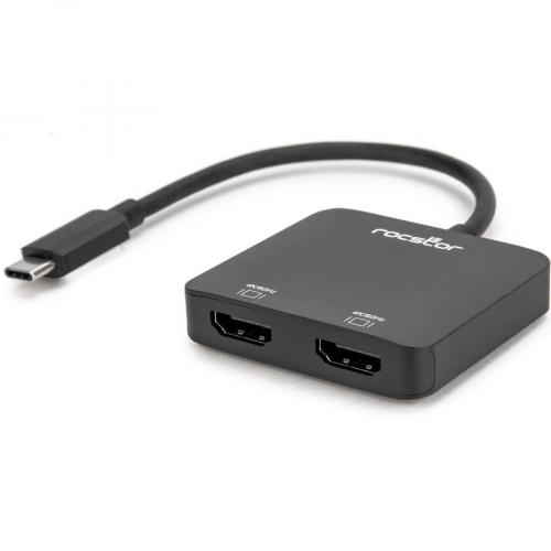Rocstor Premium Usb C? To Dual Hdmi Multi Monitor Adapter   Hdmi 4k 60hz   Usb Type  C? 2 Port Multi Monitor Mst Hub Adapter  For Pc/windows   4kx2k Resolutions Up To 3840x2160 Left/500