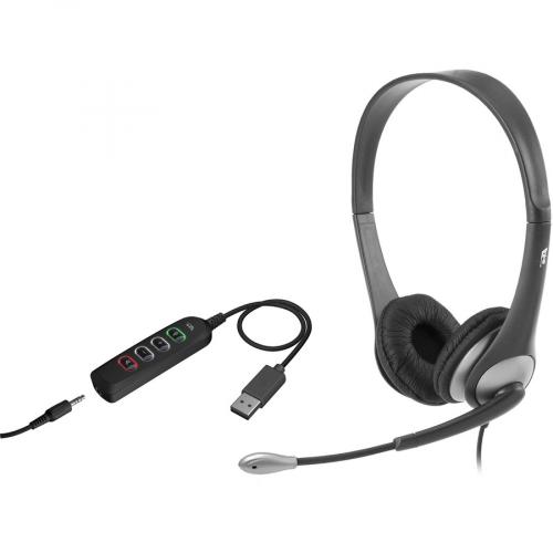Cyber Acoustics Stereo 3.5mm And USB Controller Headset Left/500
