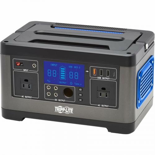 Tripp Lite By Eaton Portable Power Station   500W, Lithium Ion (NMC), AC, DC, USB A, USB C, QC 3.0 Left/500