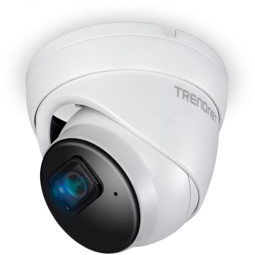 TRENDnet Indoor Outdoor 5MP H.265 PoE IR Fixed Turret Network Camera, IP66 Rated Housing, IR Night Vision Up To 30m (98 Ft.), Security Surveillance Camera, MicroSD Card Slot, White, TV IP1515PI Left/500