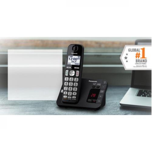 Panasonic KX TGE433B DECT 6.0 Plus 1.90 GHz Cordless Phone   Black Life-Style/500