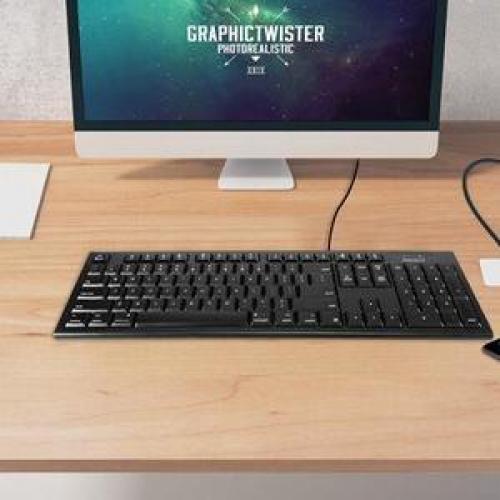 Macally Black 104 Key Full Size USB Keyboard For Mac Life-Style/500