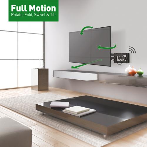 Barkan Full Motion Wall Mount For TV, Flat Panel Display, Curved Screen Display   Black Life-Style/500