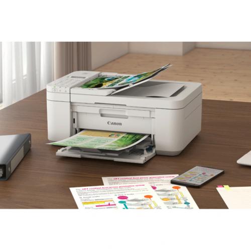 Canon PIXMA TR4720 Inkjet Multifunction Printer Color White Copier/Fax/Scanner 4800x1200 Dpi Print Automatic Duplex Print 100 Sheets Input Color Flatbed Scanner 1200 Dpi Optical Scan Color Fax Wireless LAN Life-Style/500