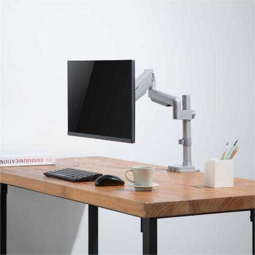 Rocstor ErgoReach Y10N021 S1 Mounting Arm For Monitor, Flat Panel Display   Silver   Landscape/Portrait Life-Style/500