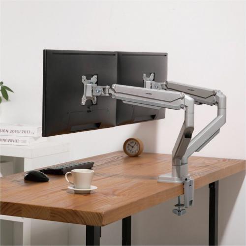 Rocstor ErgoReach Mounting Arm For Monitor   Silver   Landscape/Portrait Life-Style/500