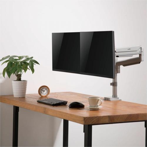 Rocstor ErgoReach Mounting Arm For LED Display, LCD Display, Monitor   Silver   Landscape/Portrait Life-Style/500