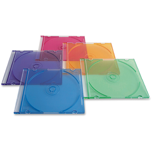 Verbatim CD/DVD Color Slim Jewel Cases, Assorted   50pk Out-of-Package/500