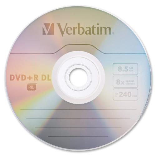 Verbatim DVD+R DL 8.5GB 8X With Branded Surface   15pk Spindle Out-of-Package/500
