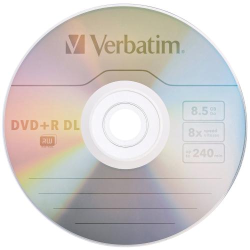 Verbatim DVD+R DL 8.5GB 8X With Branded Surface   50pk Spindle, 50   Disc Out-of-Package/500