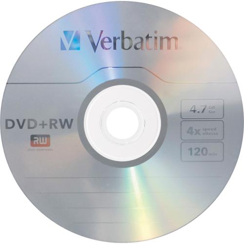Verbatim DVD+RW Blank Discs 4.7GB 4X Recordable Discs   30pk Spindle 94834,Silver Out-of-Package/500