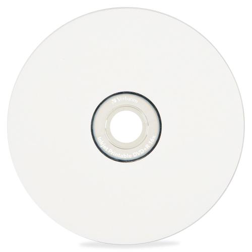 Verbatim DVD R 4.7GB 16X White Inkjet Printable With Branded Hub   50pk Spindle Out-of-Package/500