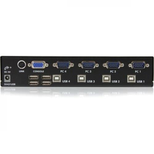 StarTech.com StarView SV431USB   KVM Switch   USB   4 Ports   1 Local User   USB   1U Rear/500