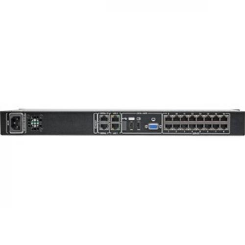 Tripp Lite By Eaton NetCommander 16 Port Cat5 KVM Over IP Switch   1 Remote + 1 Local User, 1U Rack Mount Rear/500