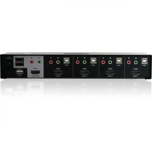 IOGEAR MiniView 4 Port HDMI Multimedia KVM Switch With Audio Rear/500