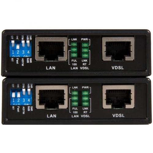 StarTech.com 10/100 VDSL2 Ethernet Extender Kit Over Single Pair Wire   1km Rear/500