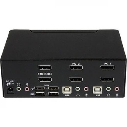 StarTech.com 2 Port Dual DisplayPort USB KVM Switch With Audio Rear/500