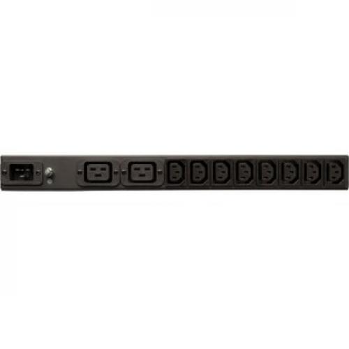 Tripp Lite By Eaton 1.6 3.8kW Single Phase 100 240V Basic PDU, 14 Outlets (12 C13 & 2 C19), C20 With L6 20P Adapter, 12 Ft. (3.66 M) Cord, 1U Rack Mount Rear/500