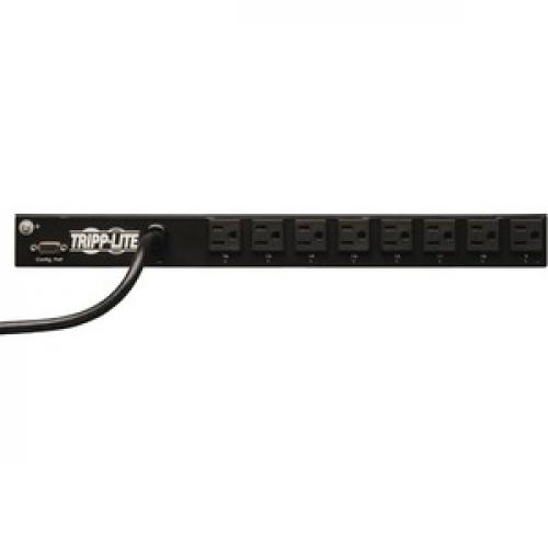 Tripp Lite By Eaton 1.4kW Single Phase Switched PDU   LX Interface, 120V Outlets (16 5 15R), 5 15P, 120V Input, 12 Ft. (3.66 M) Cord, 1U Rack Mount, TAA Rear/500