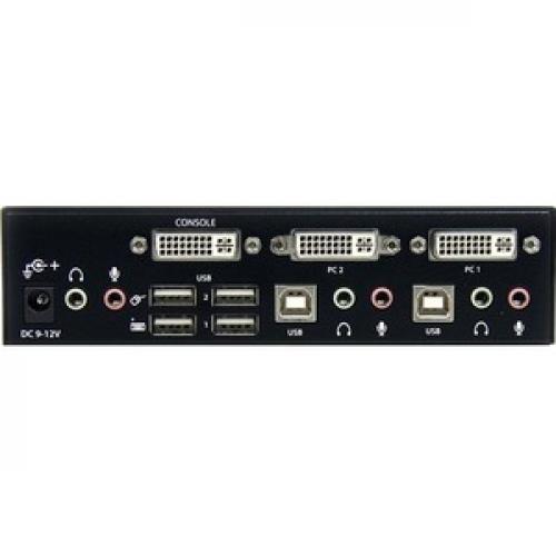StarTech.com 2 Port High Resolution USB DVI Dual Link KVM Switch With Audio Rear/500