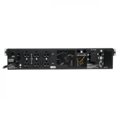 Eaton Tripp Lite Series SmartOnline 1000VA 900W 120V Double Conversion Sine Wave UPS   8 Outlets, Extended Run, Network Card Option, LCD, USB, DB9, 2U Rack/Tower   Battery Backup Rear/500