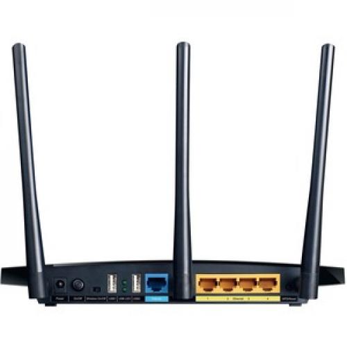 TP LINK Archer C7 AC1750 Dual Band Wireless AC Gigabit Router, 2.4GHz 450Mbps+5Ghz 1350Mbps, 2 USB Ports, IPv6, Guest Network Rear/500
