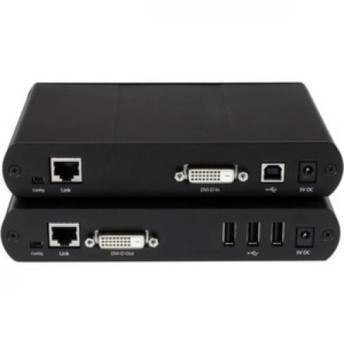 StarTech.com USB DVI Over Cat 5e / Cat 6 KVM Console Extender W/ 1920x1200 Uncompressed Video   330ft (100m) Rear/500
