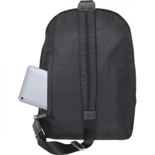 WIB Miami City Slim Backpack For Up To 14.1" Notebook , Tablet, EReader   Black   Twill Polyester Rear/500