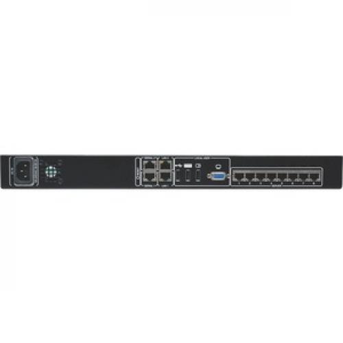 Tripp Lite By Eaton NetCommander 8 Port Cat5 KVM Over IP Switch   1 Remote + 1 Local User, 1U Rack Mount Rear/500