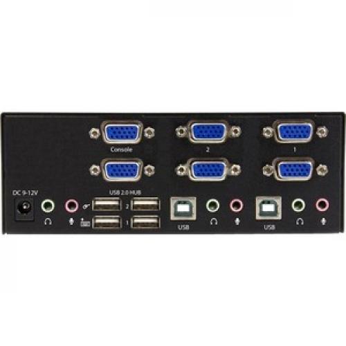 StarTech.com 2 Port KVM Switch With Dual VGA And 2 Port USB Hub   USB 2.0 Rear/500
