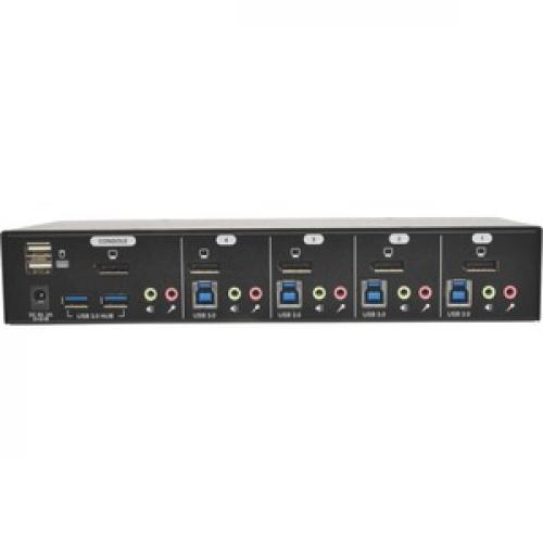 Tripp Lite By Eaton 4 Port DisplayPort KVM Switch With Audio Cables And USB 3.0 SuperSpeed Hub Rear/500