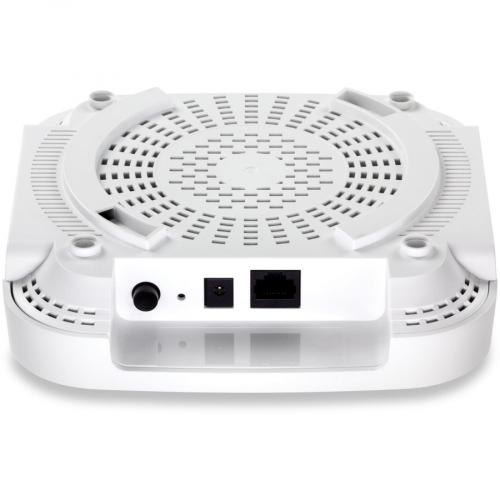 TRENDnet AC1200 Dual Band PoE Indoor Access Point, MU MIMO, 867 Mbps WiFi AC, 300 Mbps WiFi N Bands, Client Bridge, Repeater Modes, Gigabit PoE LAN Port, Captive Portal For Hotspot, White, TEW 821DAP Rear/500