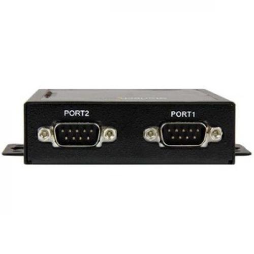 StarTech.com 2 Port Serial To IP Ethernet Device Server   RS232   Metal And Mountable   Serial Device Server Rear/500
