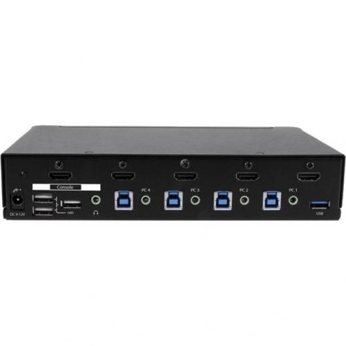 StarTech.com 4 Port HDMI KVM Switch   Built In USB 3.0 Hub For Peripheral Devices   1080p Rear/500
