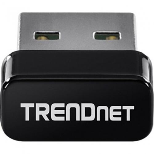TRENDnet Micro AC1200 Wireless USB Adapter, Dual Band Support For 2.4GHz And 5GHz, WiFi AC1200 MU MIMO Adapter, WPA2 Encrpytion, Easy Setup, Supports Windows And Mac, Black, TEW 808UBM Rear/500