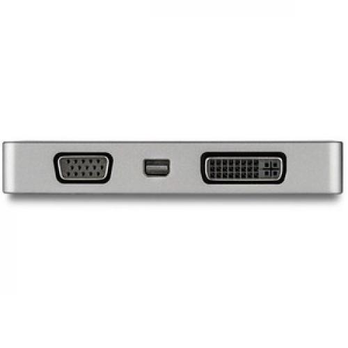 StarTech.com USB C Multiport Video Adapter 4K/1080p   USB Type C To HDMI, VGA, DVI Or Mini DisplayPort Monitor Adapter   Space Gray Rear/500