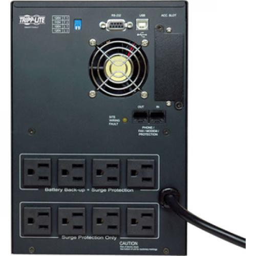Tripp Lite By Eaton UPS SmartPro 120V 750VA 500W Line Interactive Sine Wave UPS Tower Network Card Options USB DB9 Serial Rear/500