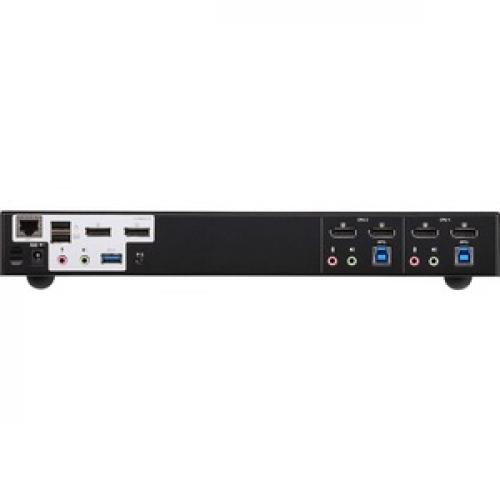 ATEN 2 Port USB 3.0 4K DisplayPort Dual Display KVMP Switch TAA Compliant Rear/500