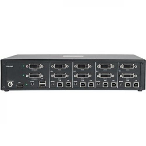 Tripp Lite By Eaton Secure KVM Switch, 4 Port, Dual Monitor, DVI To DVI, NIAP PP3.0 Certified, Audio, CAC Support Rear/500