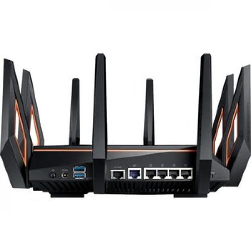 Asus ROG Rapture GT AX11000 Wi Fi 6 IEEE 802.11ax Ethernet Wireless Router Rear/500