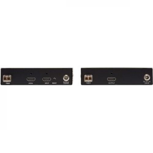 Tripp Lite By Eaton HDMI Over Fiber Extender Kit, Transmitter/Receiver, 4K 60 Hz, 4:4:4, RS 232, IR, Multimode LC, 985 Ft. (300 M), TAA Rear/500