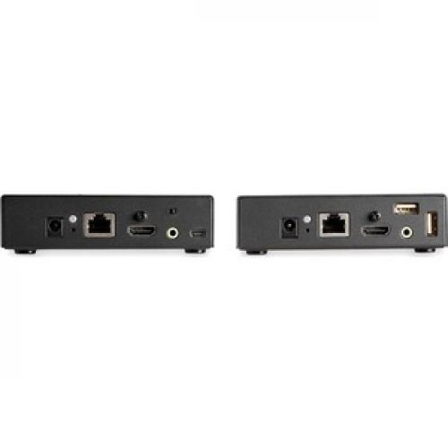 StarTech.com HDMI KVM Extender Over IP Network   4K 30Hz HDMI And USB Over IP LAN Or Cat5e/Cat6 Ethernet (100m/330ft)   Remote KVM Console Rear/500